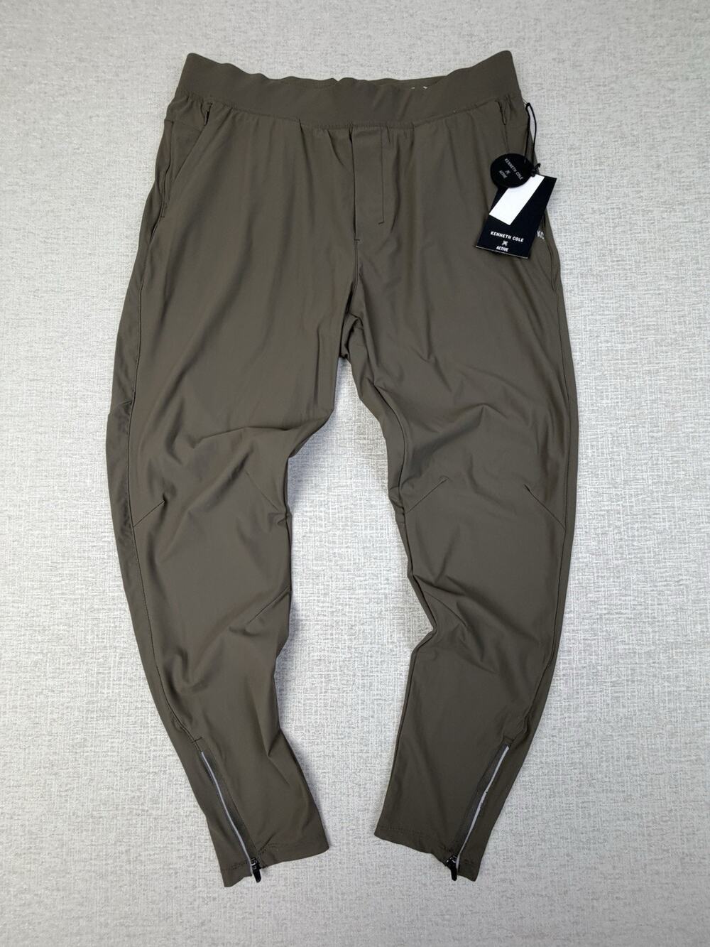 Kenneth Cole Active Men’s XL Dark Taupe Stretch Jogger Pants NWT $79